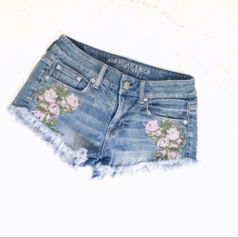 American Eagle Outfitters Fringe Jean Shorts